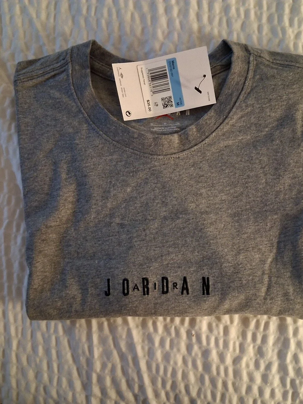 Jordan Men's Heather Gray Center Logo Short-Sleeve Tee